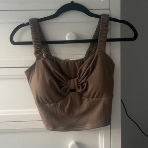 brown crop top